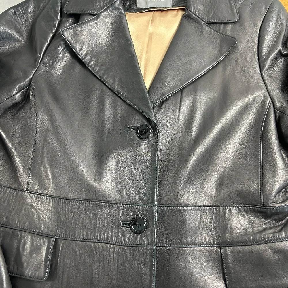 New Gorgeous Ann Taylor Leather Coat - Picture 5 of 12